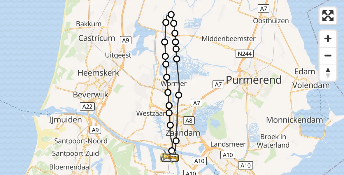 Vluchtroute Traumahelikopter Amsterdam Heliport - Amsterdam Heliport, 26 augustus 2023, 08:17