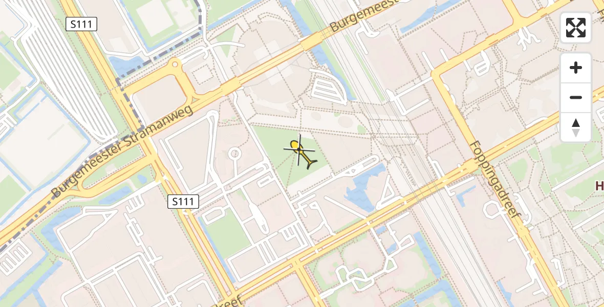 Routekaart van de vlucht: Lifeliner 1 naar Amsterdam