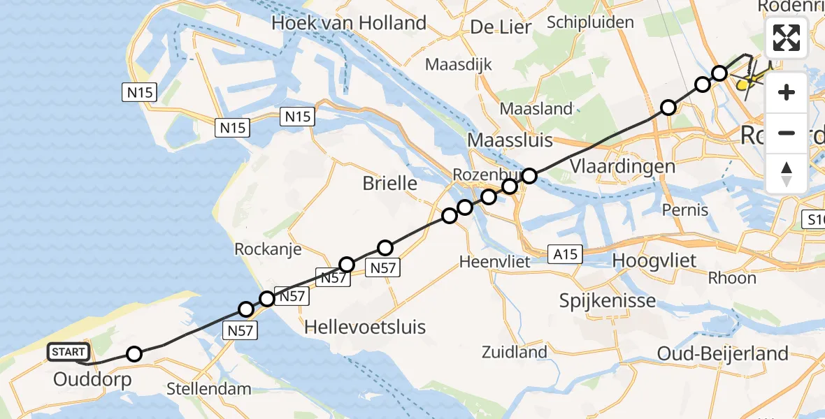 Routekaart van de vlucht: Lifeliner 2 naar Rotterdam The Hague Airport