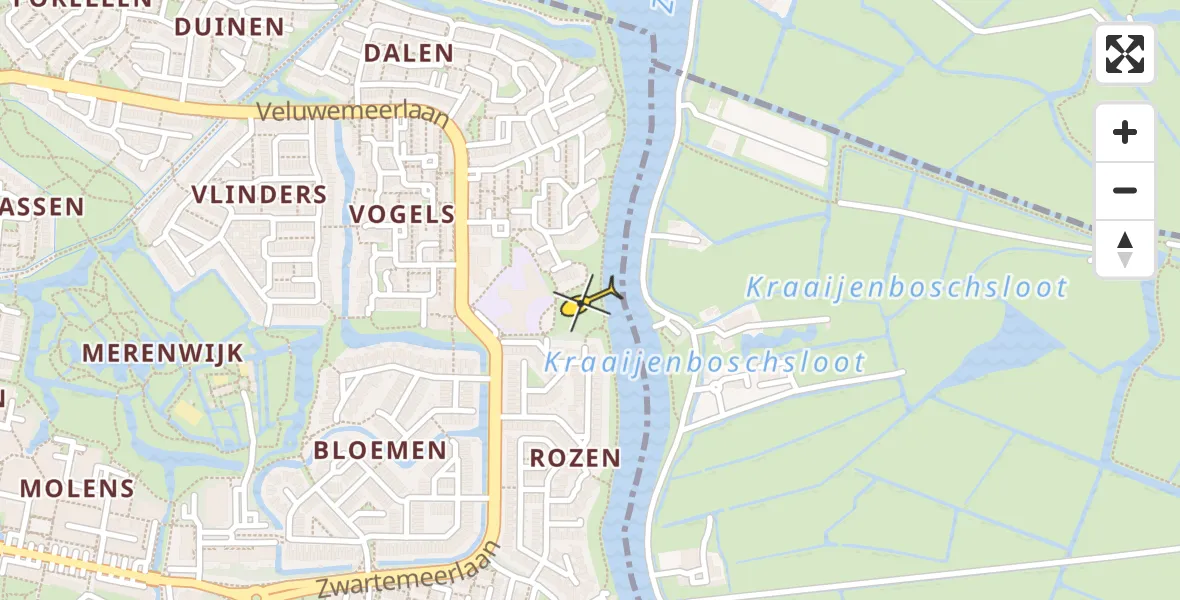 Routekaart van de vlucht: Lifeliner 2 naar Leiden