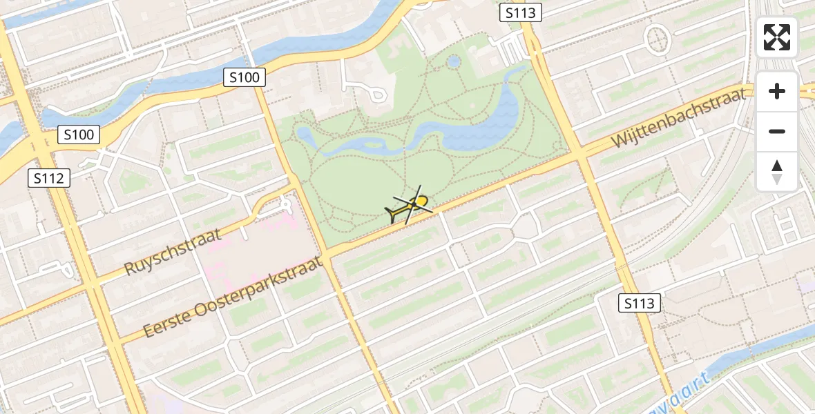 Routekaart van de vlucht: Lifeliner 1 naar Amsterdam