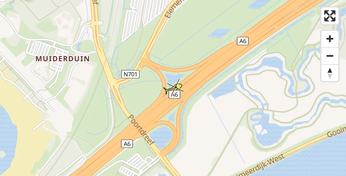 Routekaart van de vlucht: Traumahelikopter naar Almere