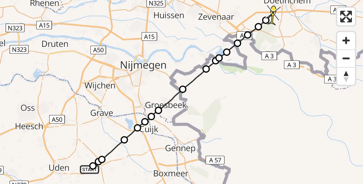 Routekaart van de vlucht: Lifeliner 3 naar Kilder