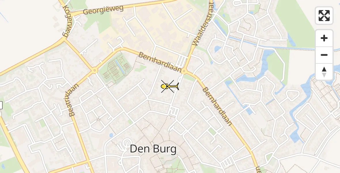 Routekaart van de vlucht: Lifeliner 1 naar Den Burg