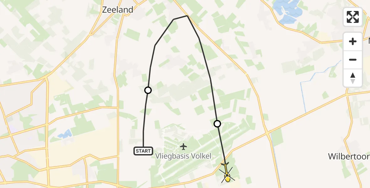 Routekaart van de vlucht: Politiehelikopter naar Odiliapeel