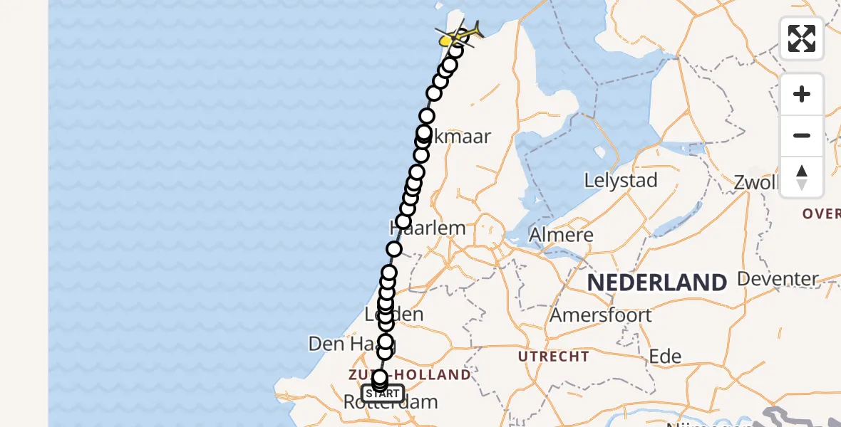 Routekaart van de vlucht: Lifeliner 2 naar Breezand