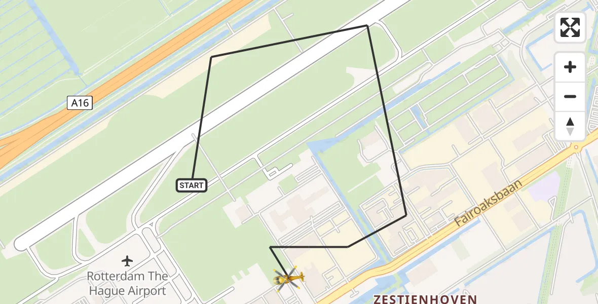 Vluchtroute Traumahelikopter Rotterdam The Hague Airport - Rotterdam The Hague Airport, 30 augustus 2023, 13:47