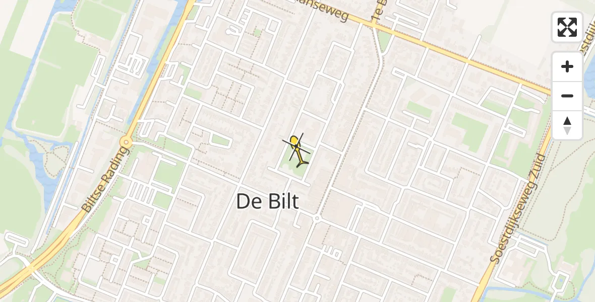 Routekaart van de vlucht: Lifeliner 1 naar De Bilt