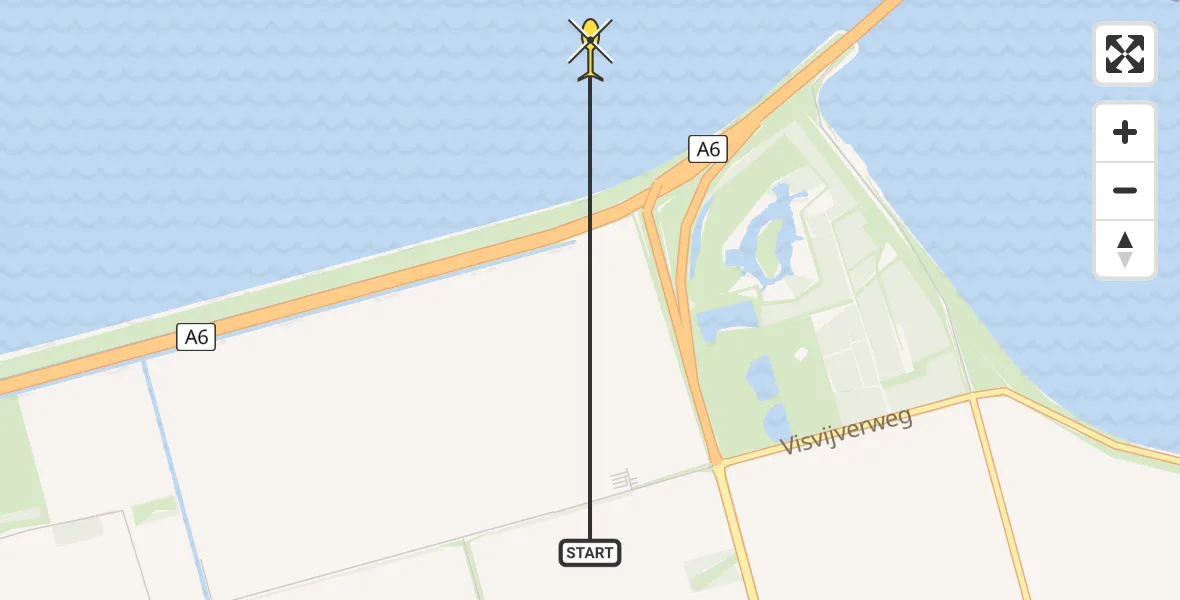 Routekaart van de vlucht: Politieheli naar Swifterbant
