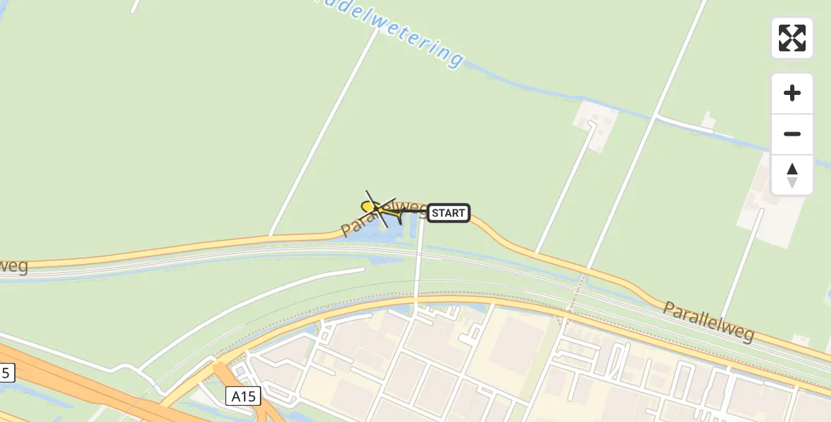 Routekaart van de vlucht: Traumahelikopter naar Sliedrecht