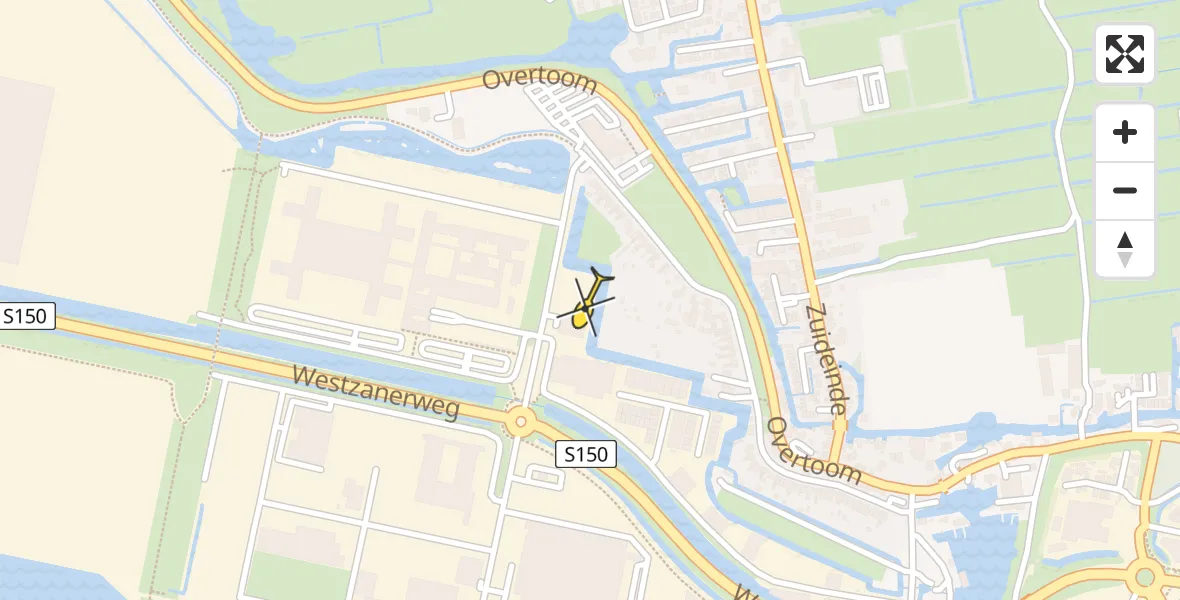 Routekaart van de vlucht: Traumahelikopter naar Westzaan