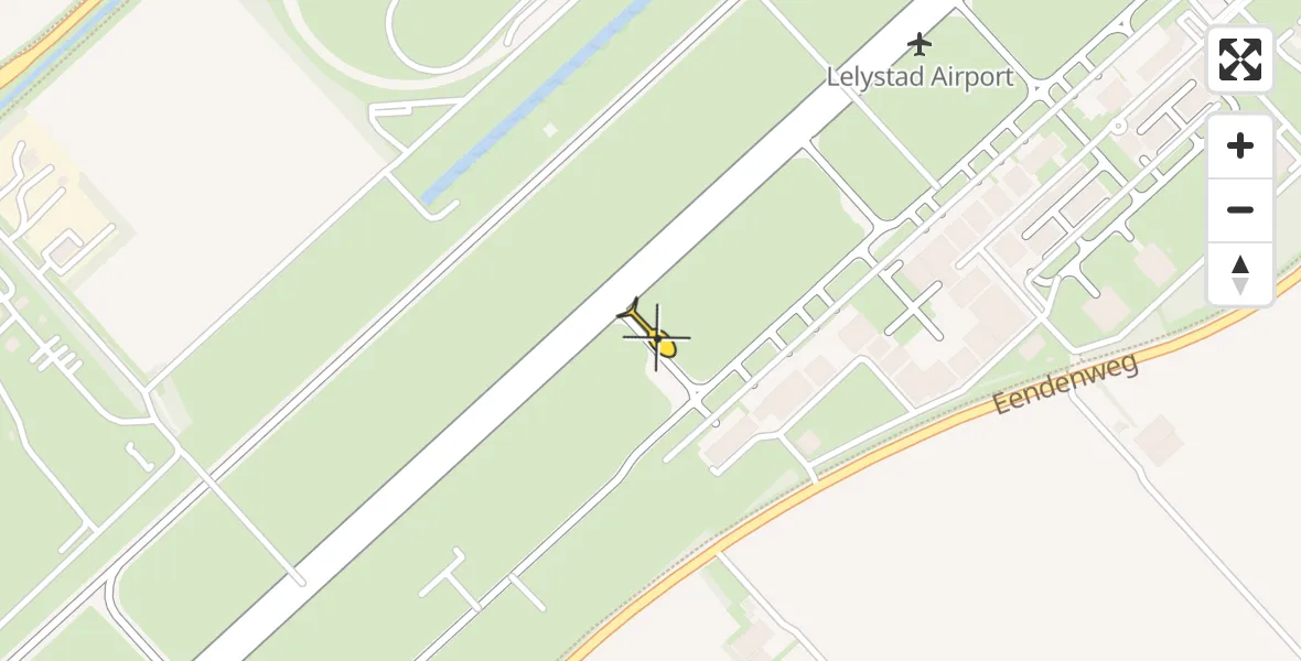 Routekaart van de vlucht: Traumahelikopter naar Lelystad Airport