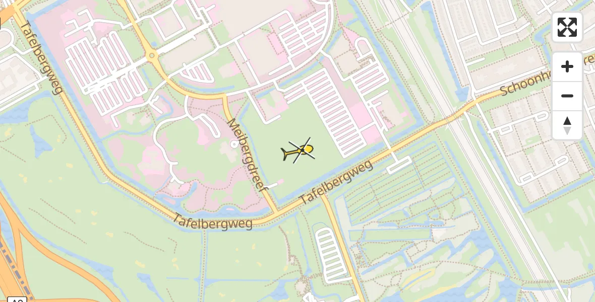 Routekaart van de vlucht: Traumahelikopter naar Academisch Medisch Centrum (AMC)