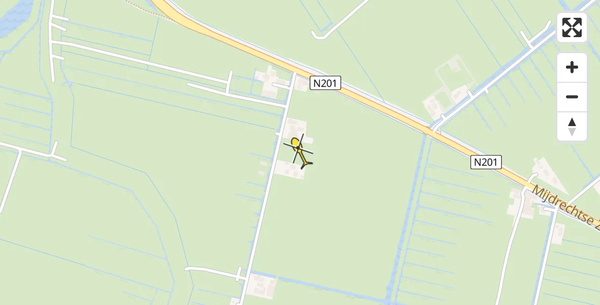 Routekaart van de vlucht: Traumahelikopter naar Mijdrecht