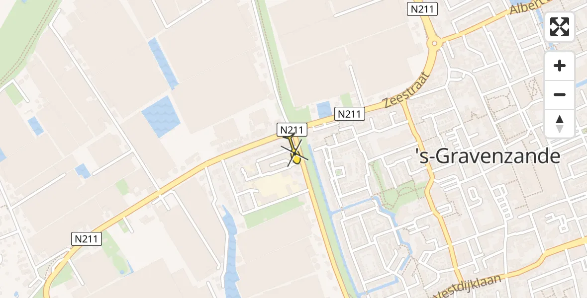 Routekaart van de vlucht: Traumahelikopter naar 's-Gravenzande