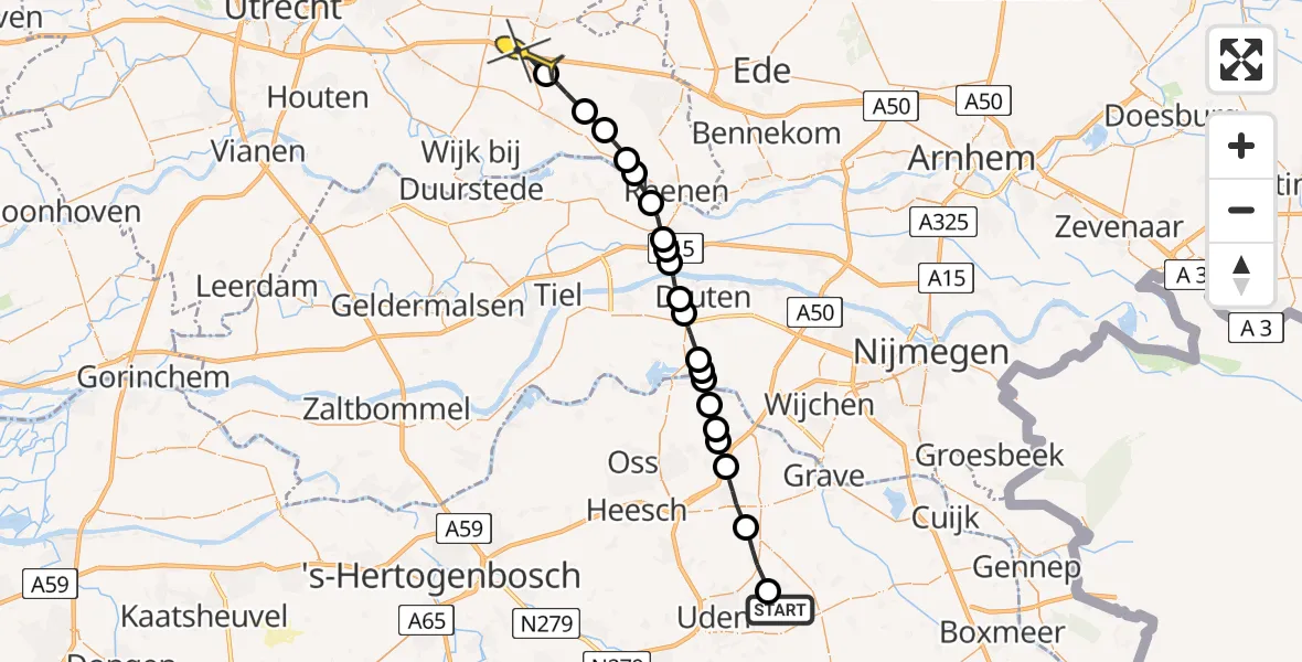 Routekaart van de vlucht: Lifeliner 3 naar Maarsbergen