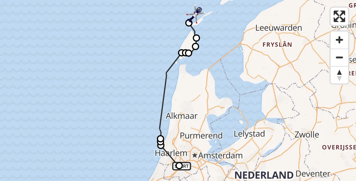 Vluchtroute Politiehelikopter Luchthaven Schiphol - , 03 september 2023, 07:11