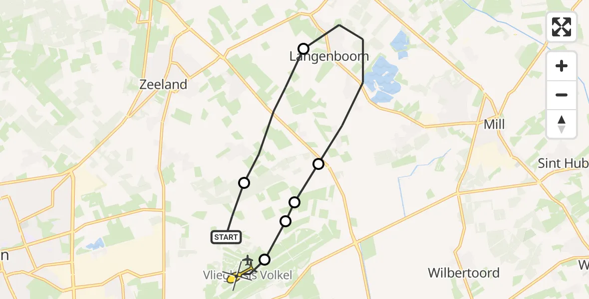 Routekaart van de vlucht: Lifeliner 3 naar Vliegbasis Volkel