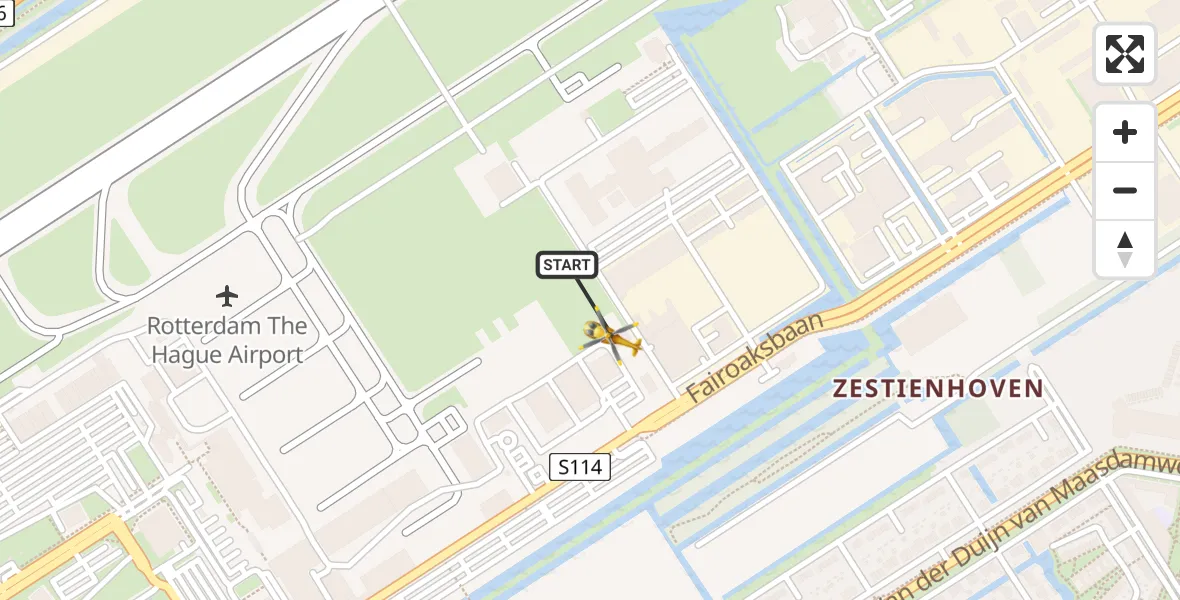 Vluchtroute Traumahelikopter Rotterdam The Hague Airport - Rotterdam The Hague Airport, 03 september 2023, 23:23