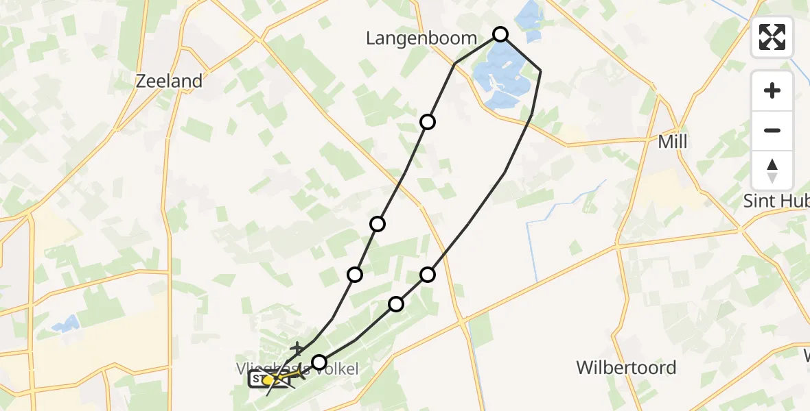 Routekaart van de vlucht: Lifeliner 3 naar Vliegbasis Volkel