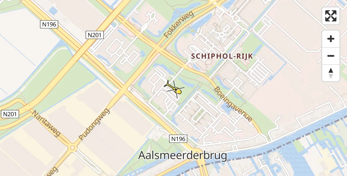 Routekaart van de vlucht: Lifeliner 1 naar Schiphol-Rijk