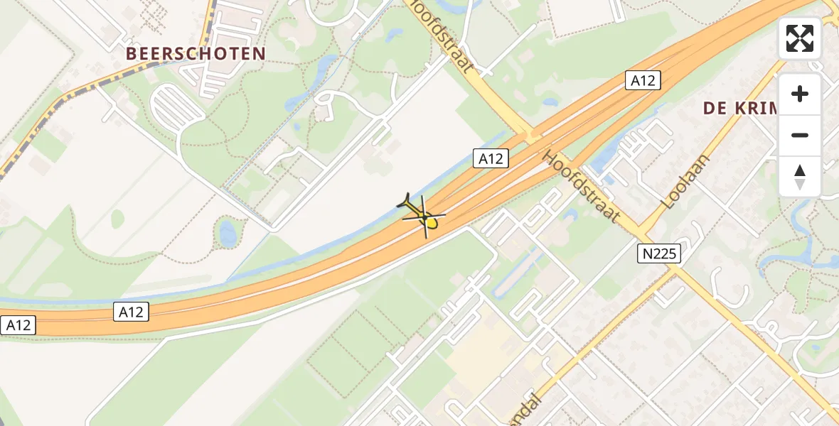 Routekaart van de vlucht: Politiehelikopter naar Driebergen-Rijsenburg