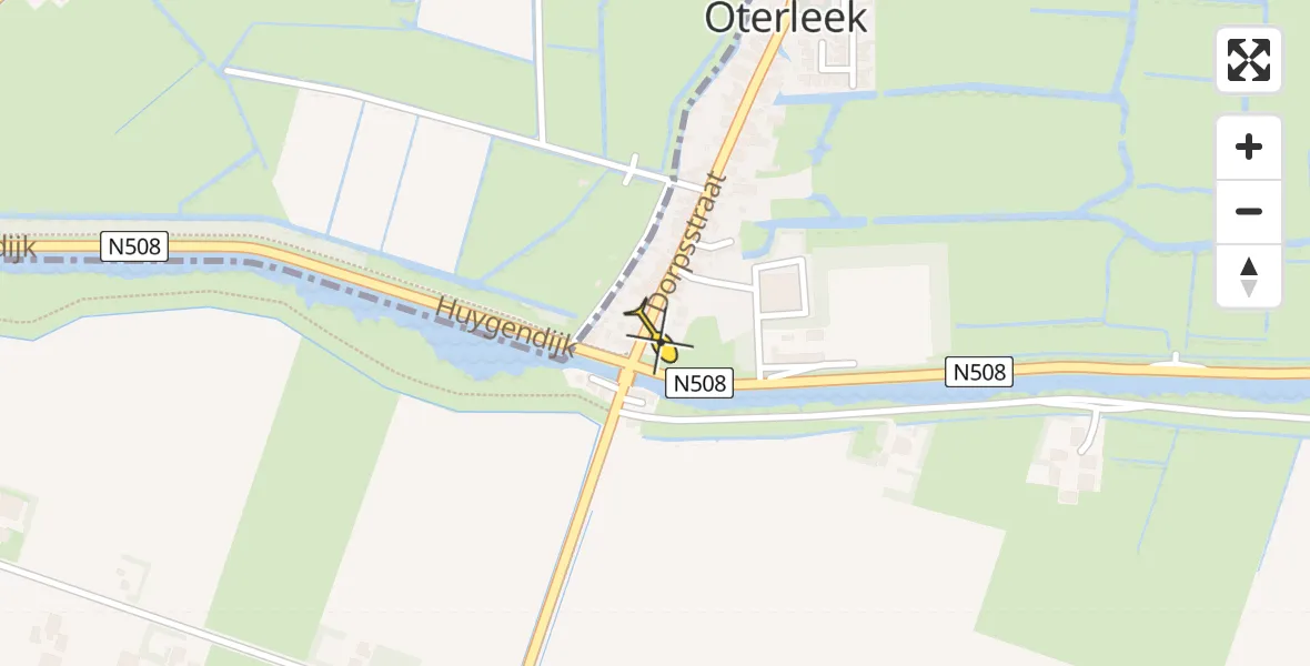 Routekaart van de vlucht: Lifeliner 1 naar Oterleek