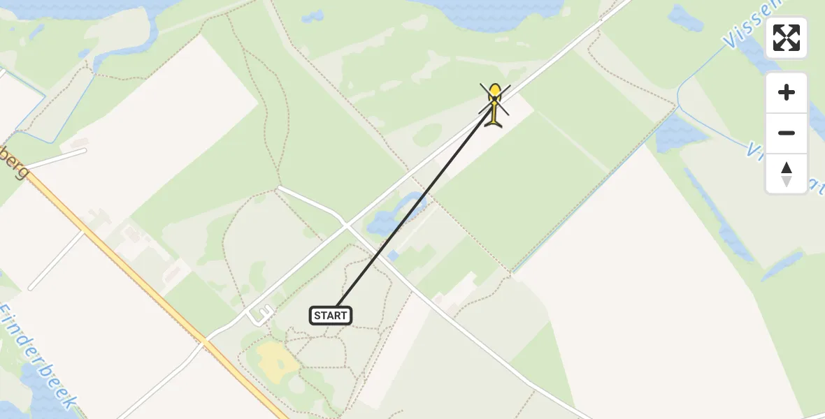 Routekaart van de vlucht: Traumaheli naar Nederweert-Eind