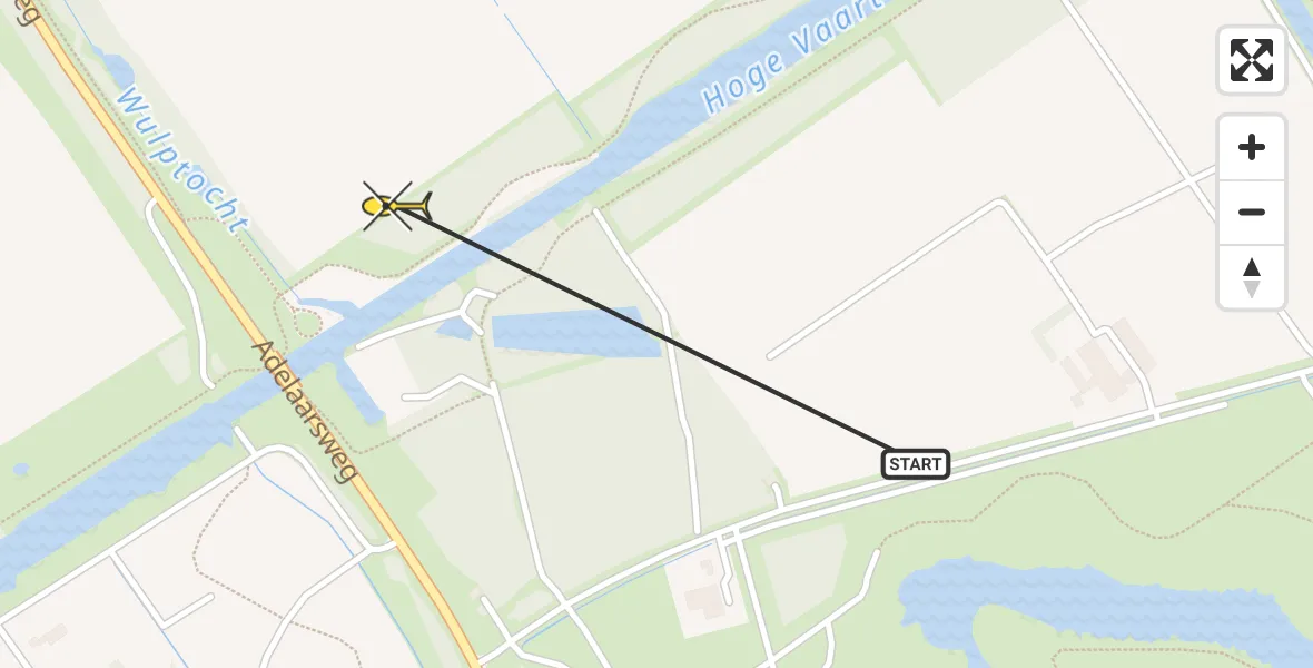 Vluchtroute Traumahelikopter van Zeewolde naar Zeewolde