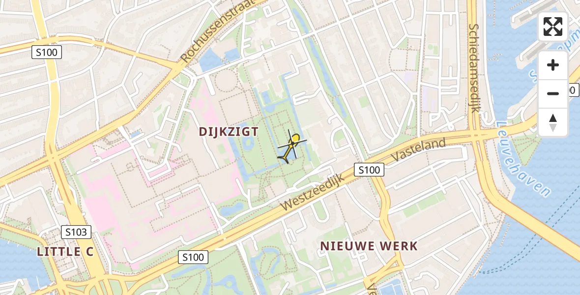 Vluchtroute Traumahelikopter van Erasmus MC naar Erasmus MC