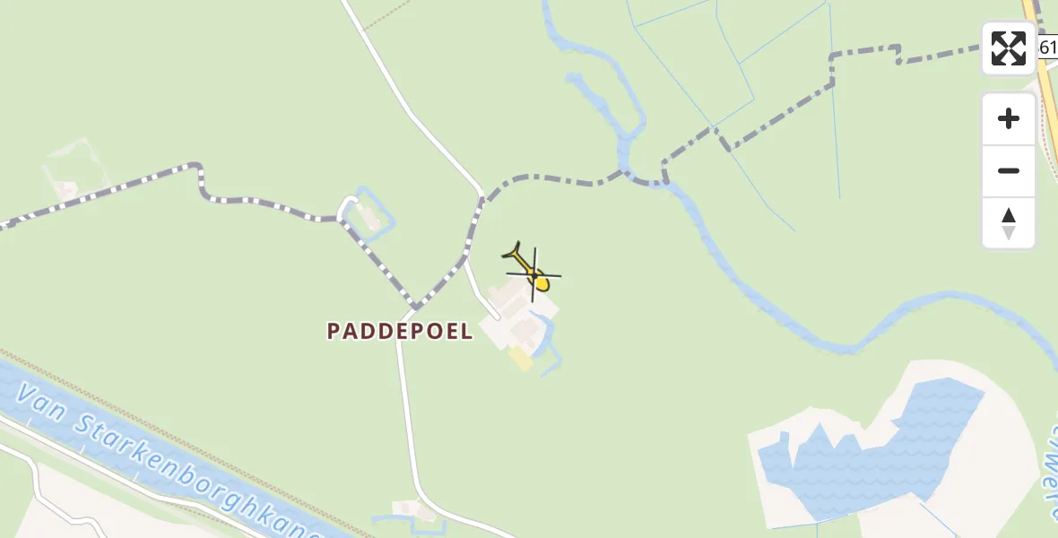 Routekaart van de vlucht: Ambulancehelikopter naar Groningen