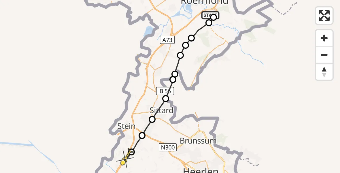 Routekaart van de vlucht: Lifeliner 3 naar Maastricht Aachen Airport