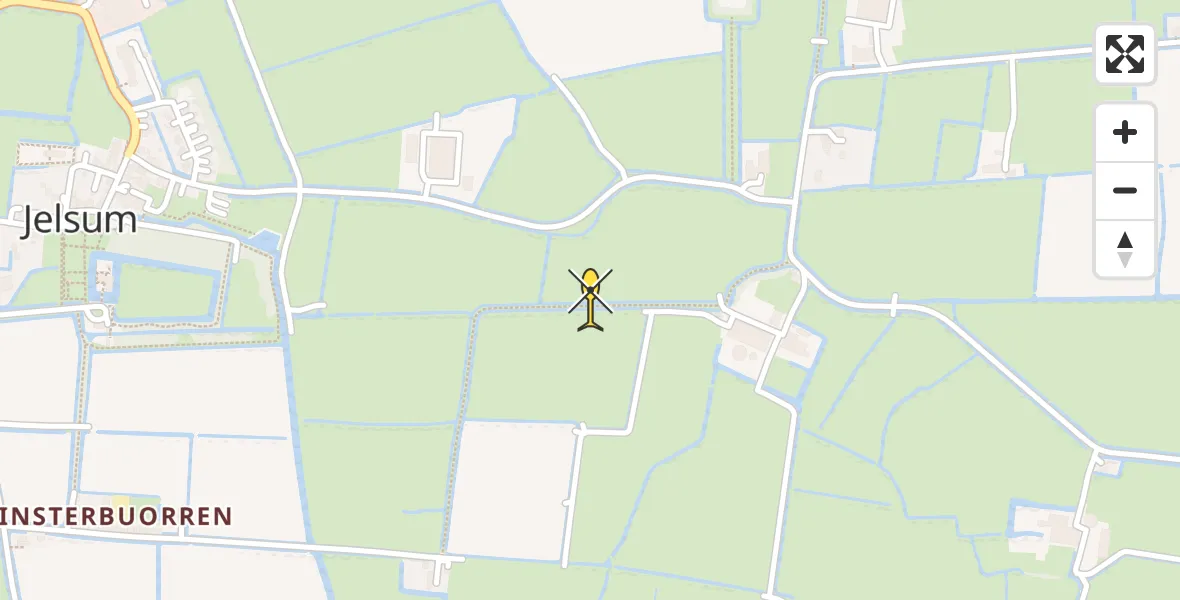 Routekaart van de vlucht: Ambulancehelikopter naar Jelsum