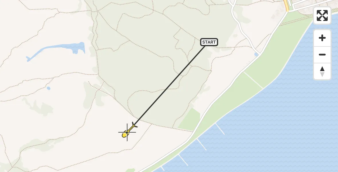 Routekaart van de vlucht: Ambulancehelikopter naar Vlieland