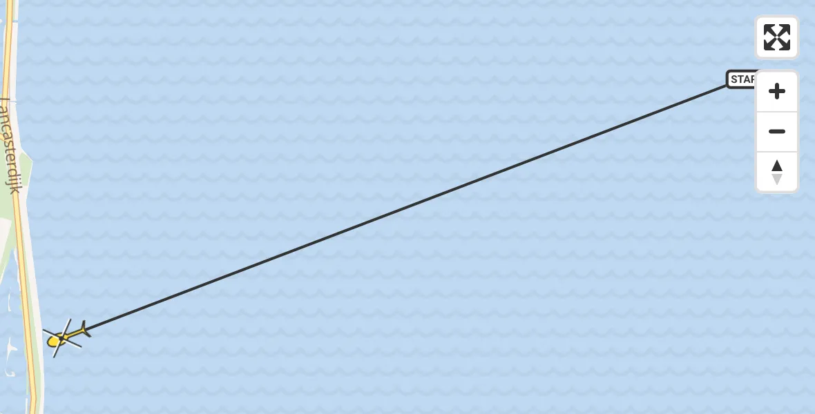 Routekaart van de vlucht: Ambulancehelikopter naar Oosterend