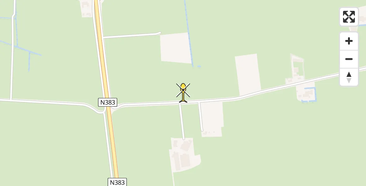 Routekaart van de vlucht: Ambulancehelikopter naar St.-Annaparochie