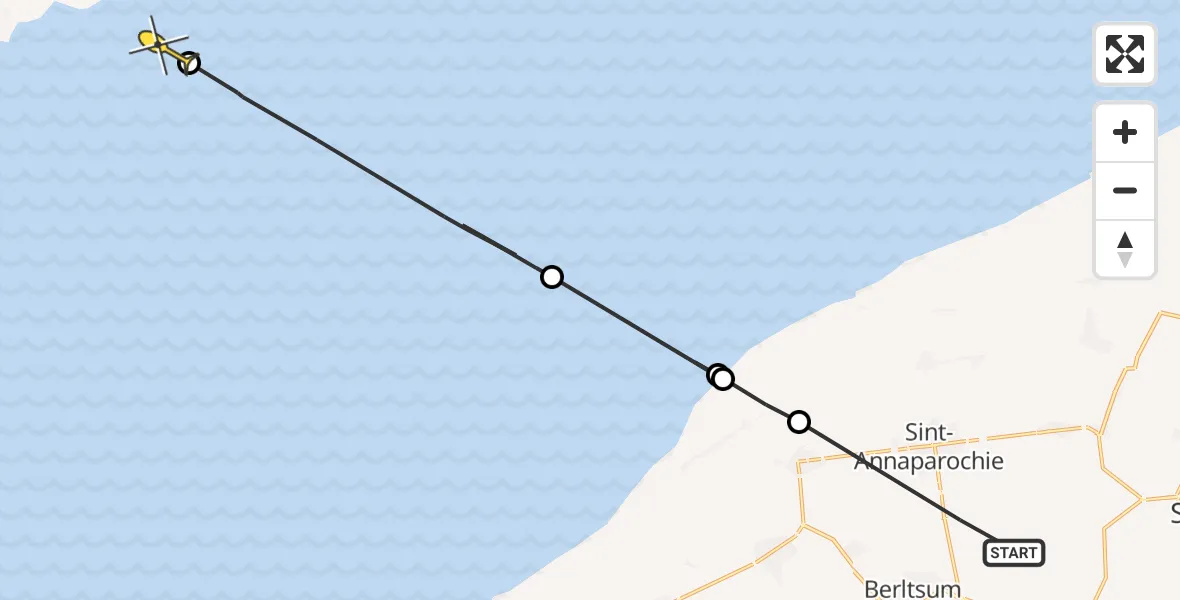 Routekaart van de vlucht: Ambulancehelikopter naar Formerum