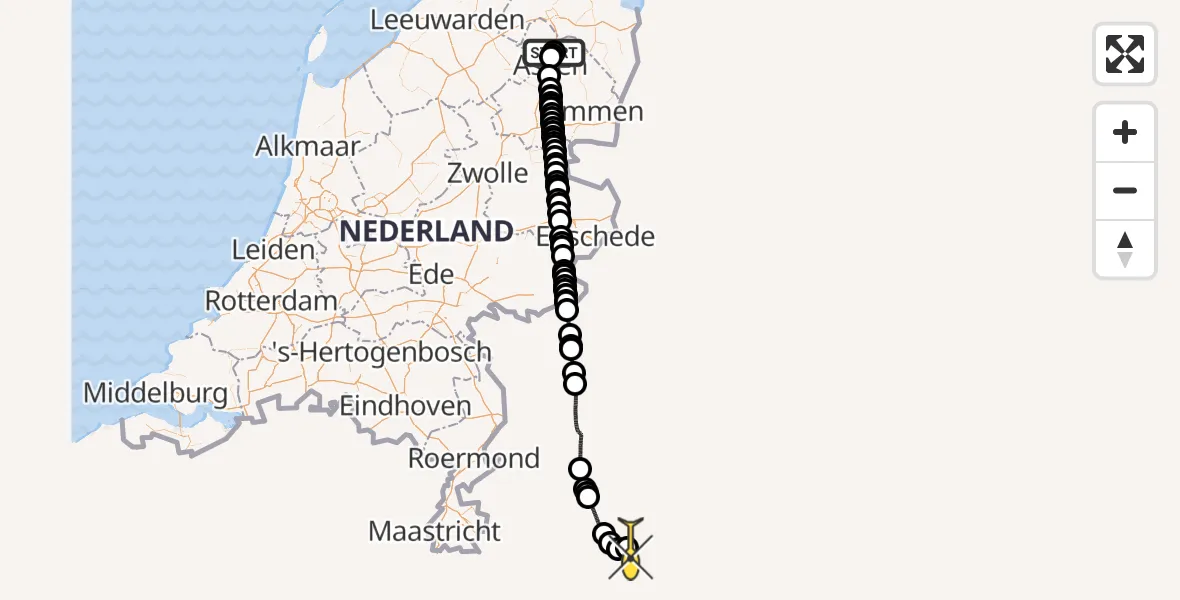 Routekaart van de vlucht: Traumahelikopter naar Sankt Augustin