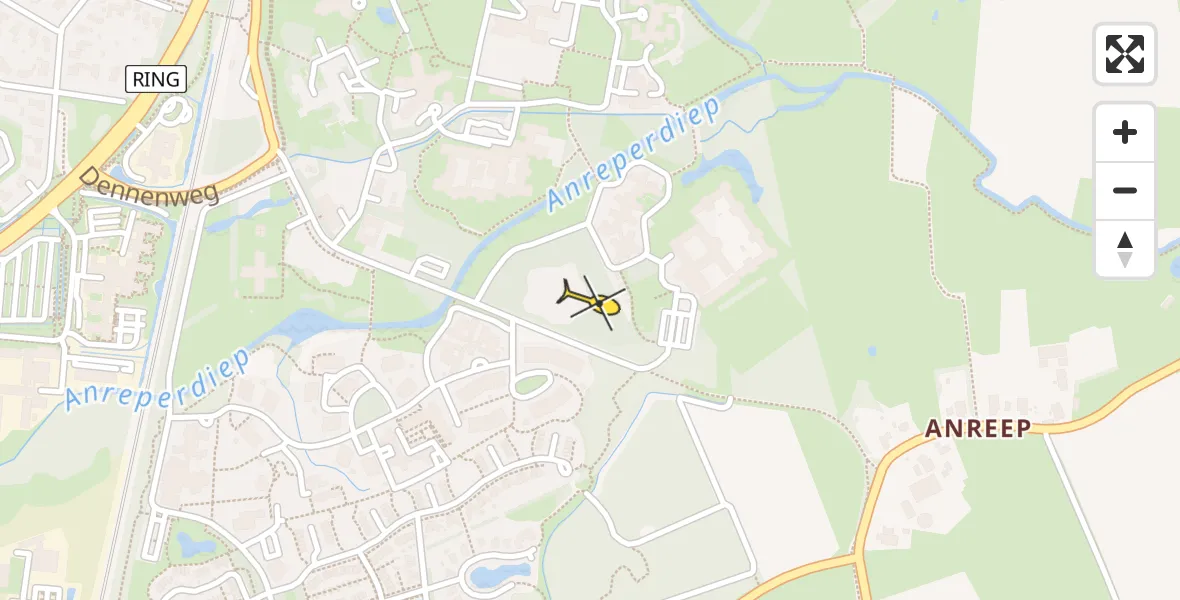 Routekaart van de vlucht: Traumahelikopter naar Assen