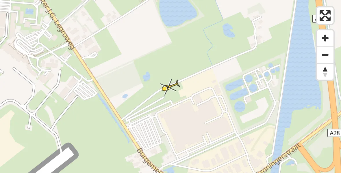 Routekaart van de vlucht: Lifeliner 4 naar Groningen Airport Eelde