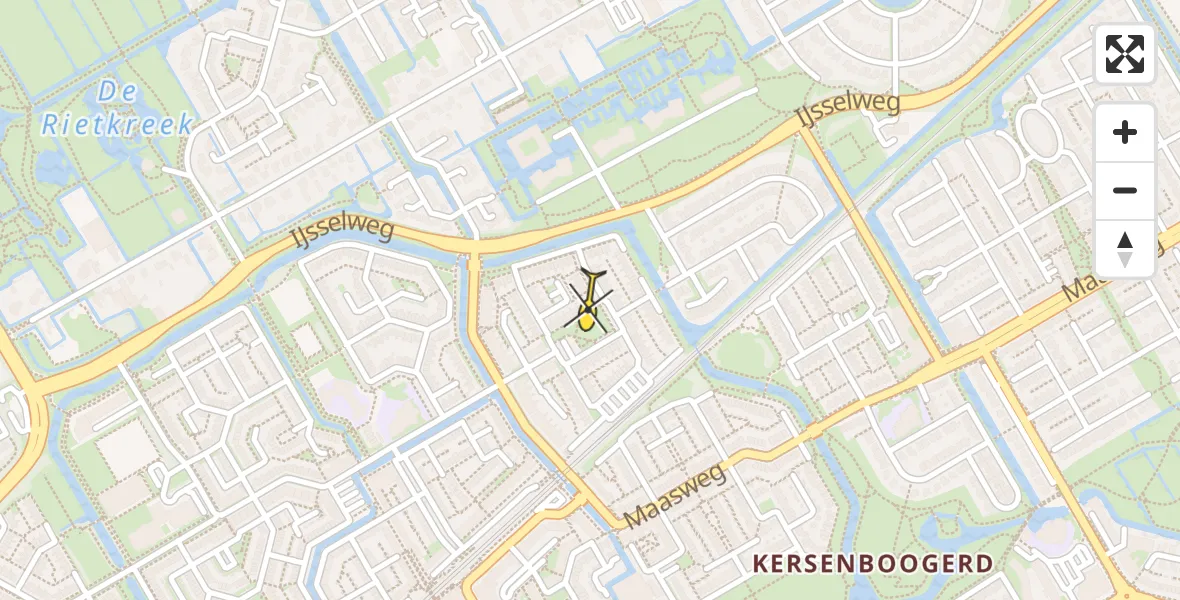 Vluchtroute Traumahelikopter van Hoorn naar Hoorn