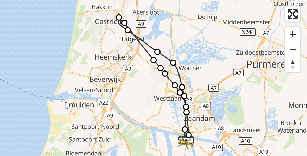 Vluchtroute Traumahelikopter Amsterdam Heliport - Amsterdam Heliport, 08 september 2023, 16:48