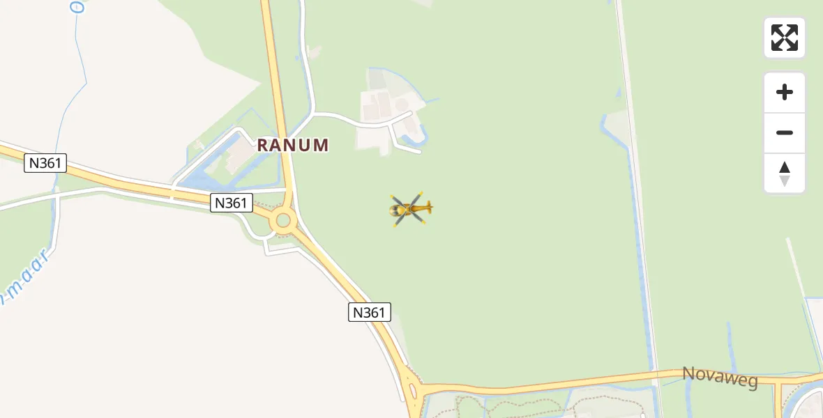 Vluchtroute Traumahelikopter Winsum - Winsum, 09 september 2023, 07:02