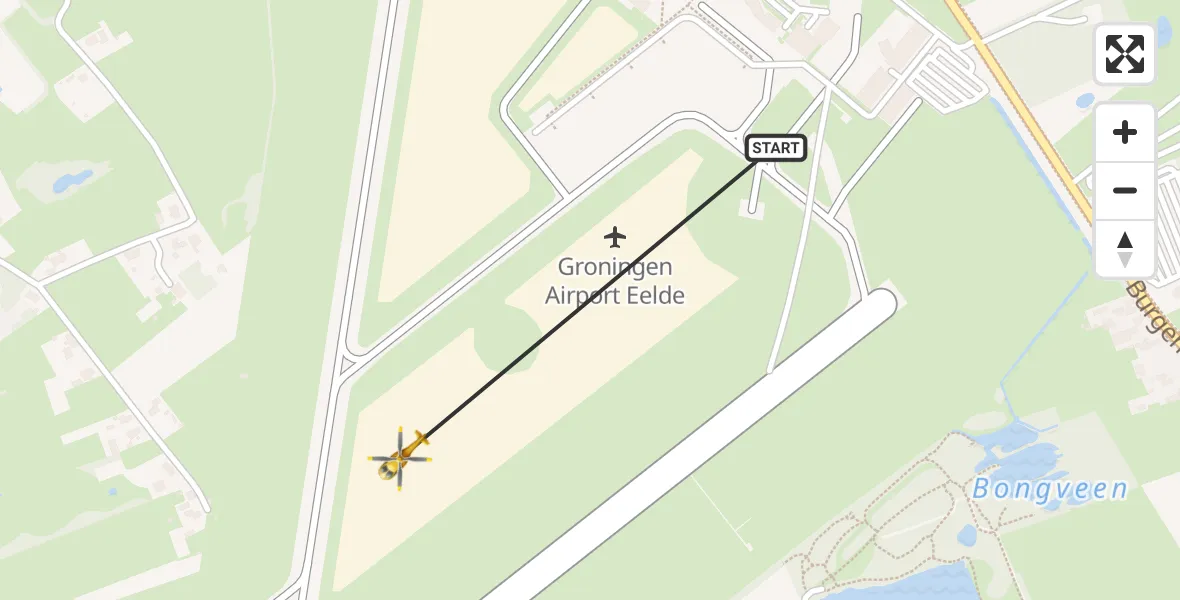 Vluchtroute Traumahelikopter Groningen Airport Eelde - Groningen Airport Eelde, 09 september 2023, 09:05
