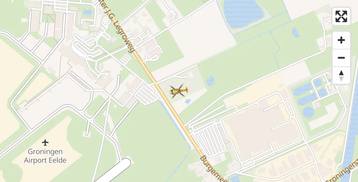 Vluchtroute Traumahelikopter Groningen Airport Eelde - Groningen Airport Eelde, 09 september 2023, 09:44