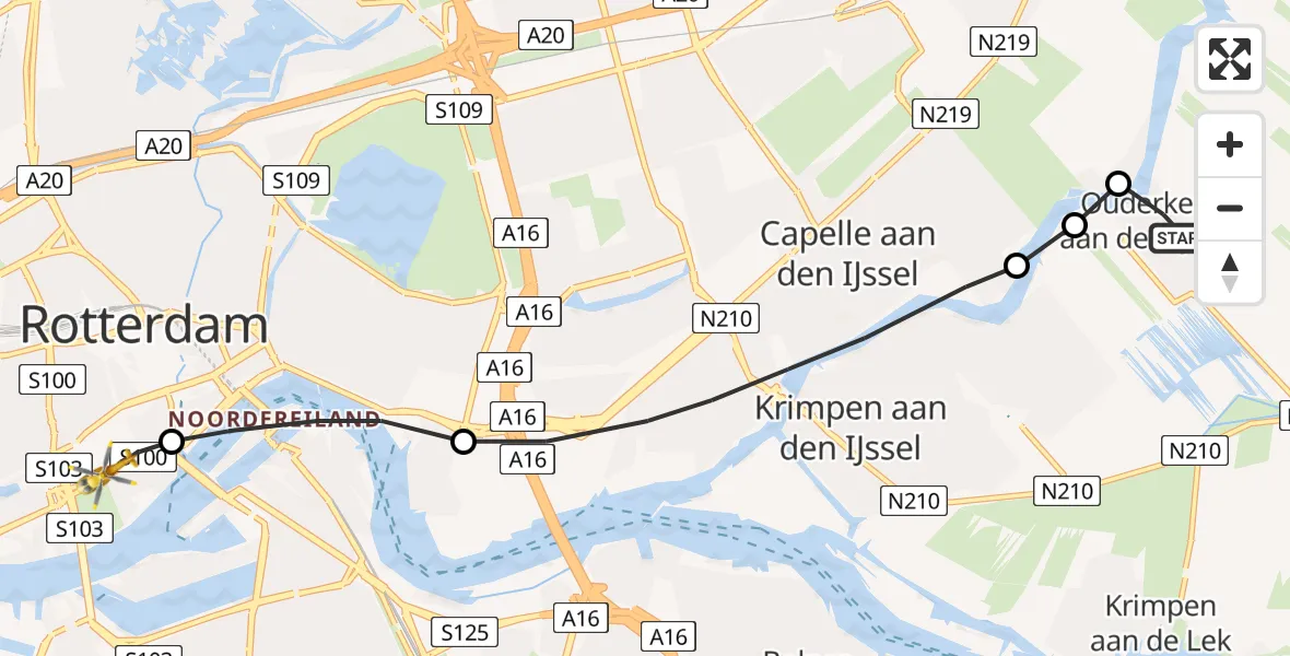 Vluchtroute Traumahelikopter Ouderkerk aan den IJssel - Erasmus MC, 09 september 2023, 16:40