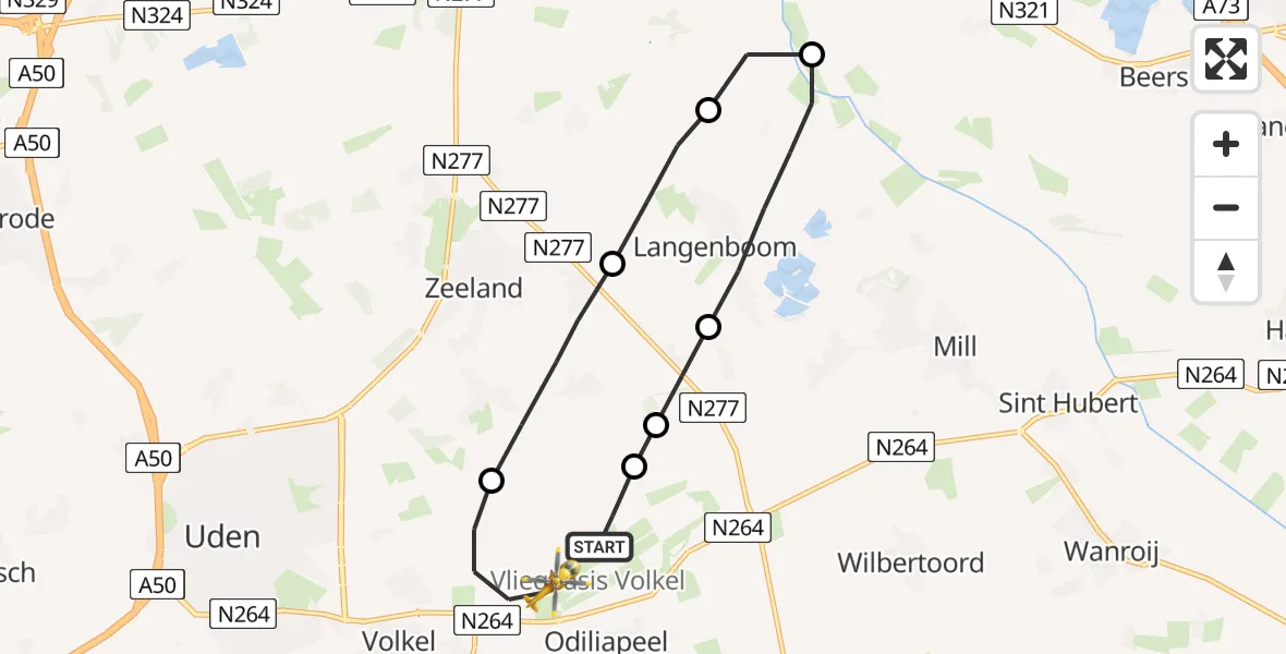Vluchtroute Traumahelikopter Vliegbasis Volkel - Vliegbasis Volkel, 09 september 2023, 17:01