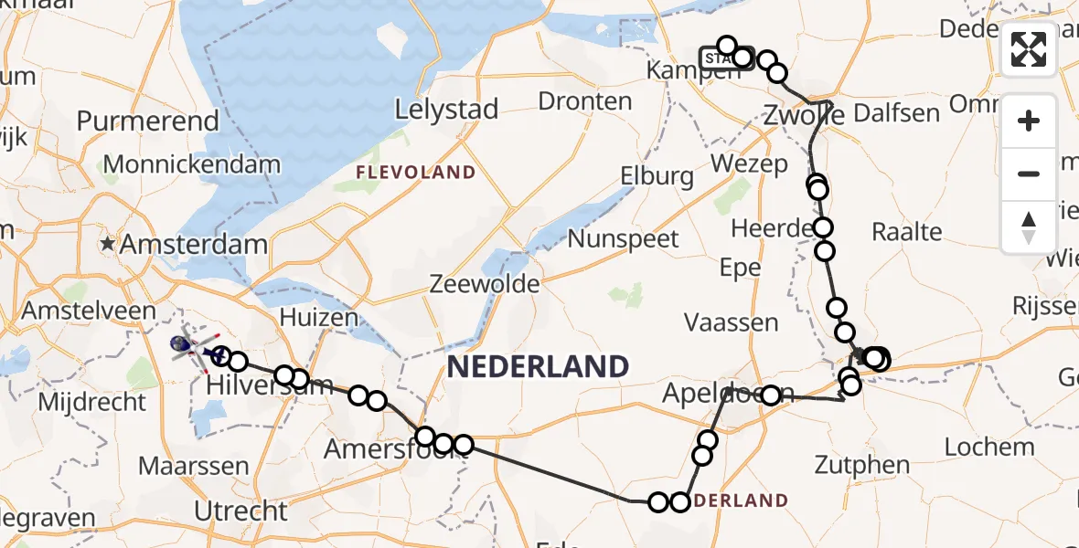 Vluchtroute Politiehelikopter Mastenbroek - Nederhorst den Berg, 09 september 2023, 18:36