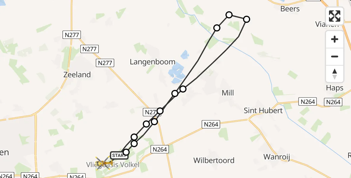 Vluchtroute Traumahelikopter Vliegbasis Volkel - Vliegbasis Volkel, 09 september 2023, 19:23