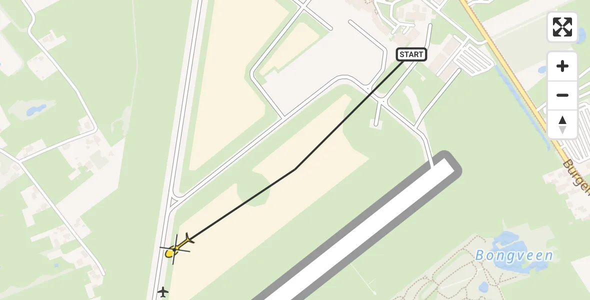 Routekaart van de vlucht: Traumahelikopter naar Groningen Airport Eelde